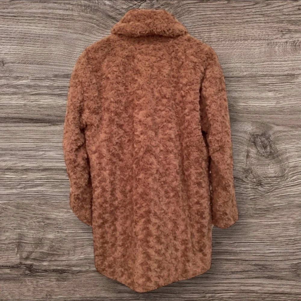 ❄️ Philosophy Teddy Coat Plush Camel Faux Shearling Cozy Winter L